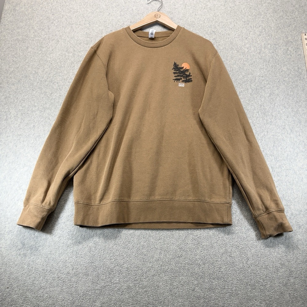 Sub Pop Records Men's Medium Brown Wolf Graphic Crewneck Sweatshirt Seattle